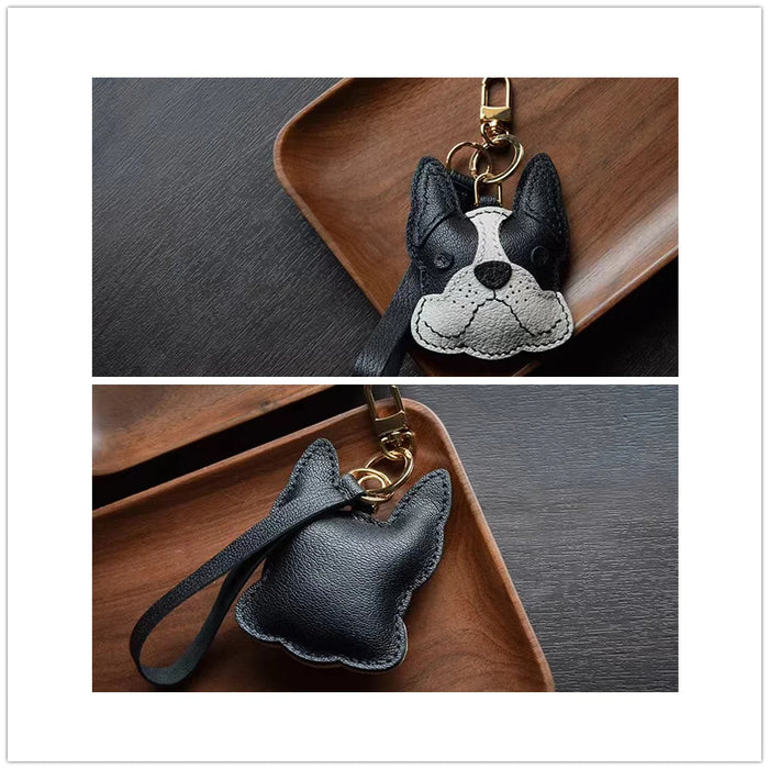 Leather Doggy Keychain Charm & Dog Lover Gift  Puppy Doggie Lover Accessories