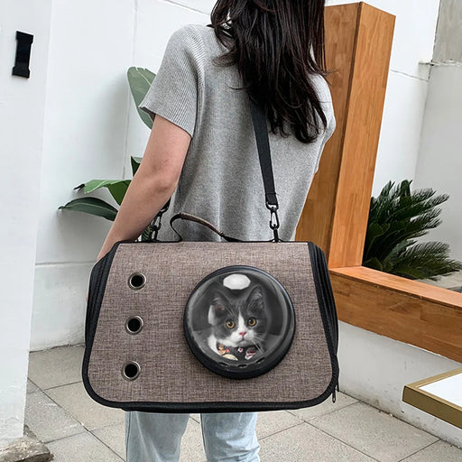 Cat Bag Hand-held Foldable Space Capsule Portable Shoulder Bags Mesh Breathable Outing Pet Crossbody Bag Kitten and Cat Carrier