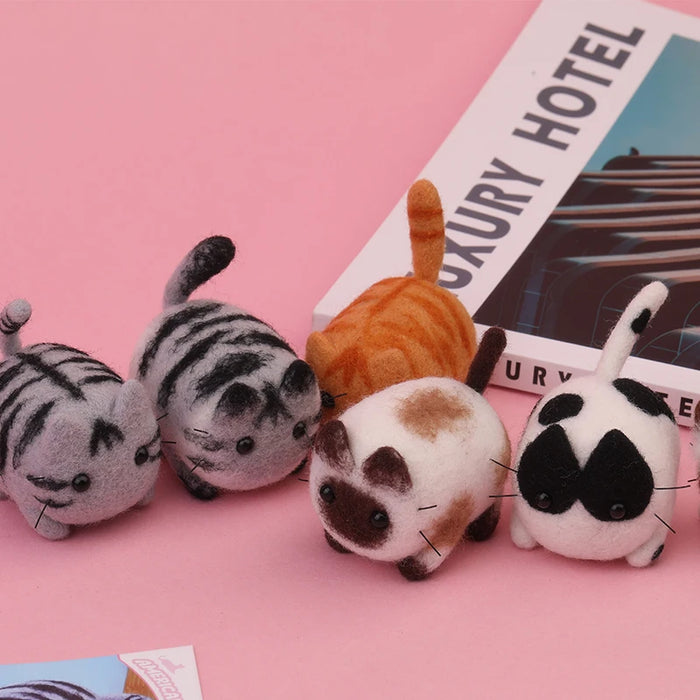 KRABALL Cat Wool Felting Non-Finished Cute Animal Material Package For Doll Toy Handmade DIY Craft For Child Gift
