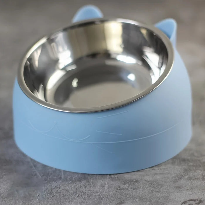 Cat Bowl Stainless Steel Cat Feeder Bowl with Non Slip Base Cat Food Water Feeder Tilted Pet Bowl Dogs Feeder Product Supplies