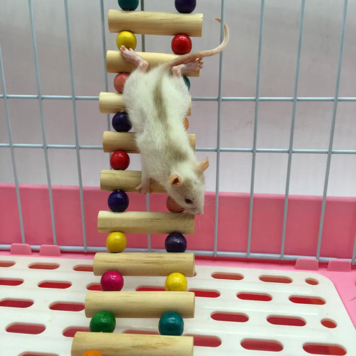 Bird Ladder Pet Climbing Bird Wooden Ladder Bridge Bird Perch Stand Toy Pet Bird Cage Accessories for Finches Budgie Canary
