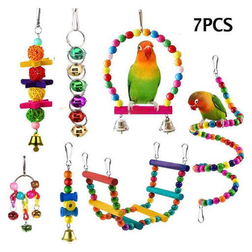 7PCS/16PCS Bird Toy Set for Parrots Variety Toys for Bird Cage Accessories Safe and Durable Bird Toys for Cockatiels Parakeets