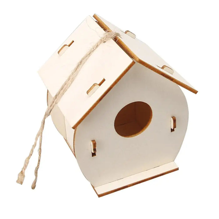 Wooden DIY Bird Nest House Outdoor Hanging Birdhouse Box For Hummingbird Outdoor Cages Garden Yard Decoration 2025