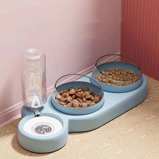 Cats Double Bowls Water Automatic Feeder Raised Stand For Cats Pet Drinking Fountain Food Dispenser Bowl Pet Products