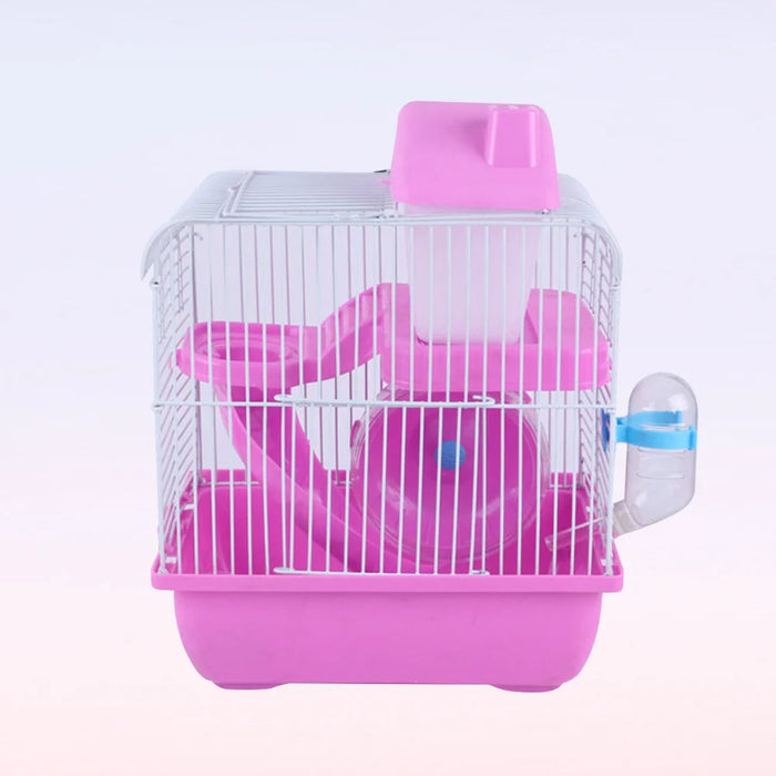 Double Layer Acrylic Pet Cage Includes Exercise Wheel Water Bottle Villa Cage For Animals Hamster House Chinchilla Habitat Home
