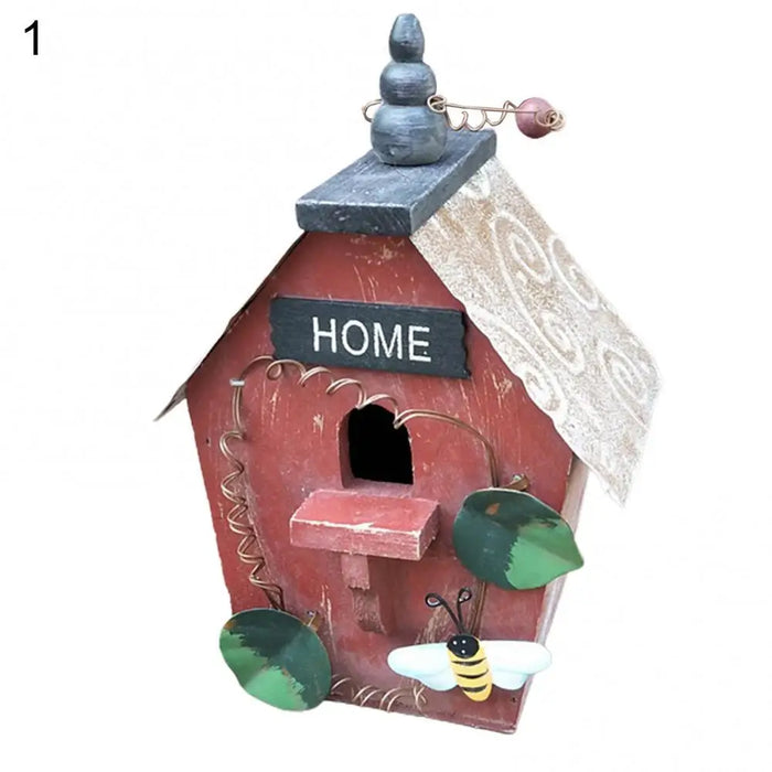 Bird House Birdcage Painting Outdoor Garden Yard Hanging Cottage Feeder Nest Crafts Birdhouse Pet Products Bird Accessories