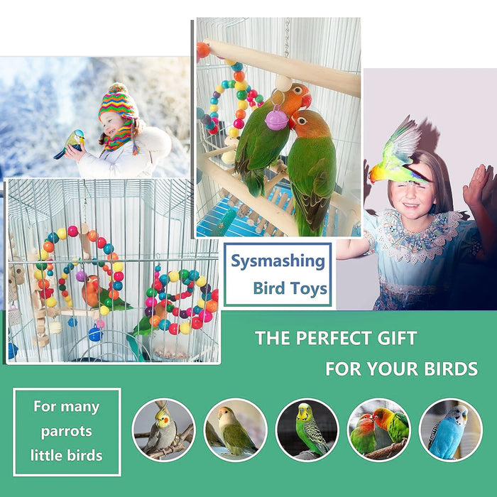 7PCS/16PCS Bird Toy Set for Parrots Variety Toys for Bird Cage Accessories Safe and Durable Bird Toys for Cockatiels Parakeets