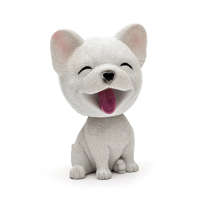 Shaking Head Dog Ornament Resin Cute Bobblehead Decoration Wobble Shaking Nodding Head Dolls Gift For Car Interior Home Room