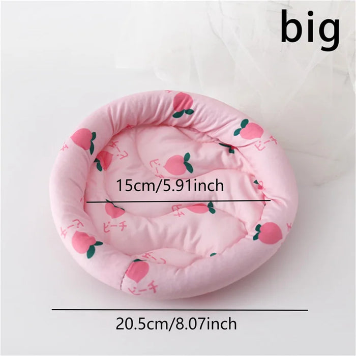 Round Hamster Bed Comfortable Sleep Mat Pad for Hedgehog Squirrel Mice Rats Guinea Pig Chinchilla Small Animal Soft Cushions