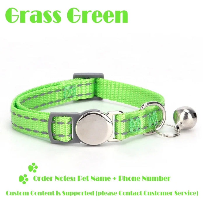 Personalized Cat Collar Pet ID Tag Name Custom Free Engraved ID Nameplate Kitten Puppy Anti-lost Nametag Safety Buckle Necklace