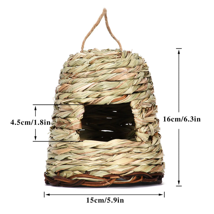 Unique Birdhouse Comfortable Birdhouse Hand-woven Natural Grass Hummingbird House for Garden Outdoor Decoration Window Hideaway