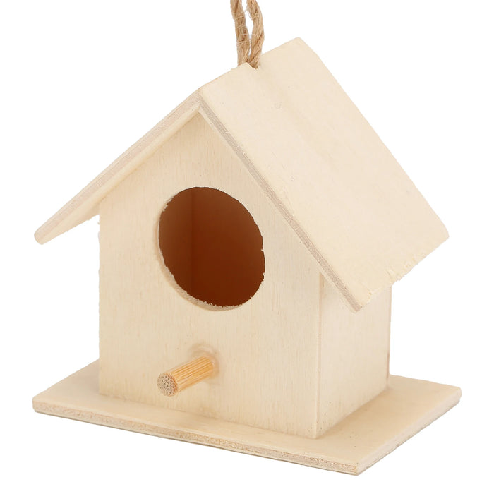 4Pcs Wood Bird Nests Hanging Birdhouse Breeding Box Birds Cage For Garden DIY Decoration