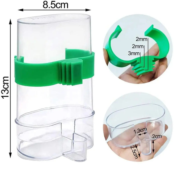 Bird Feeder Waterer With Clip Birds Food Dispenser Bottle Parrot Drinking Cup Bowls Pet Suppplies