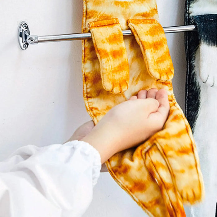 funny Cat Hand Towels Kitchen Bathroom Hand Towel Ball with Hanging Loops Quick Dry Soft Absorbent Microfiber creative Towels