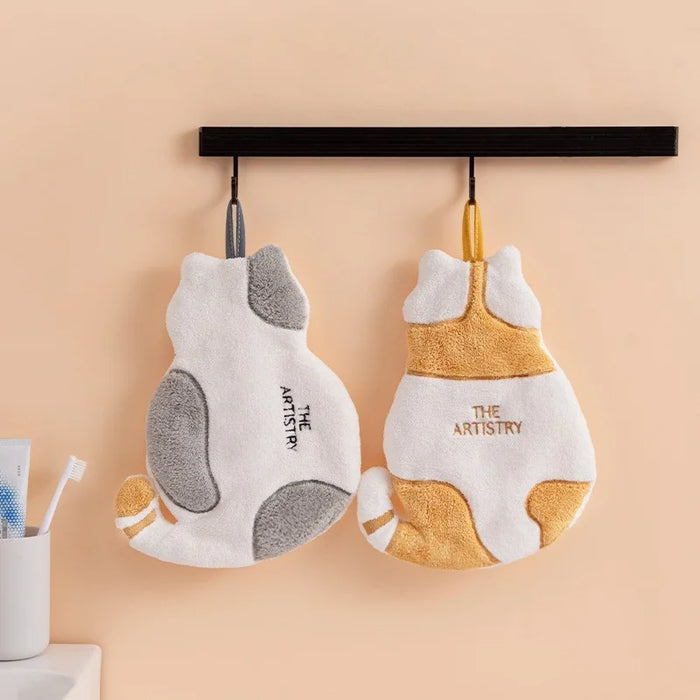 Cute Cat Hand Towel For Child Super Absorbent Microfiber Kitchen Towel High-efficiency Tableware Cleaning Towel Kitchen Tools