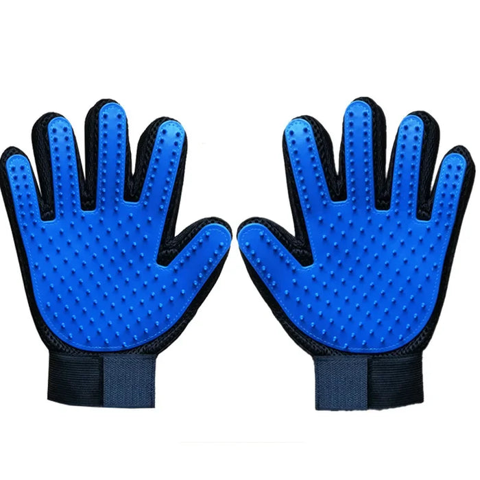 1 Pair Pet Grooming Kit for Dog Cat Rabbit Fur 2 Sided Grooming Brush Bath Cleaning Glove De-Shedding De-Matting Pet Hair