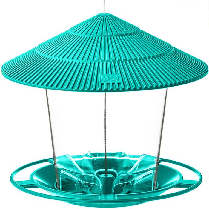 Wild Bird Feeder Hanging with Roof for Garden Yard Outside Decoration Outdoor Feeding Tool Squirrel proof Seed Nut Container