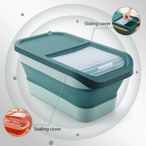 Pet Cat And Dog Food Storage Bucket Large Capacity Folding Sealed Storage Moisture-Proof Thickening Design Durable