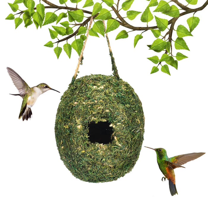 Unique Birdhouse Comfortable Birdhouse Hand-woven Natural Grass Hummingbird House for Garden Outdoor Decoration Window Hideaway