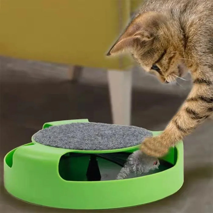 Cat Toy Turntable Roller Mouse Toys Interactive Intelligence Training Track Funny Games Cat Scratcher Toy Pet Toys  Accessories