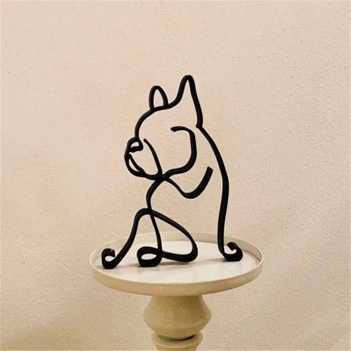 Dog Cat Minimalist Art Sculpture Decor Gift Metal Decor Modern Home Office Accessories Animal Shape Ornament Dropshipping