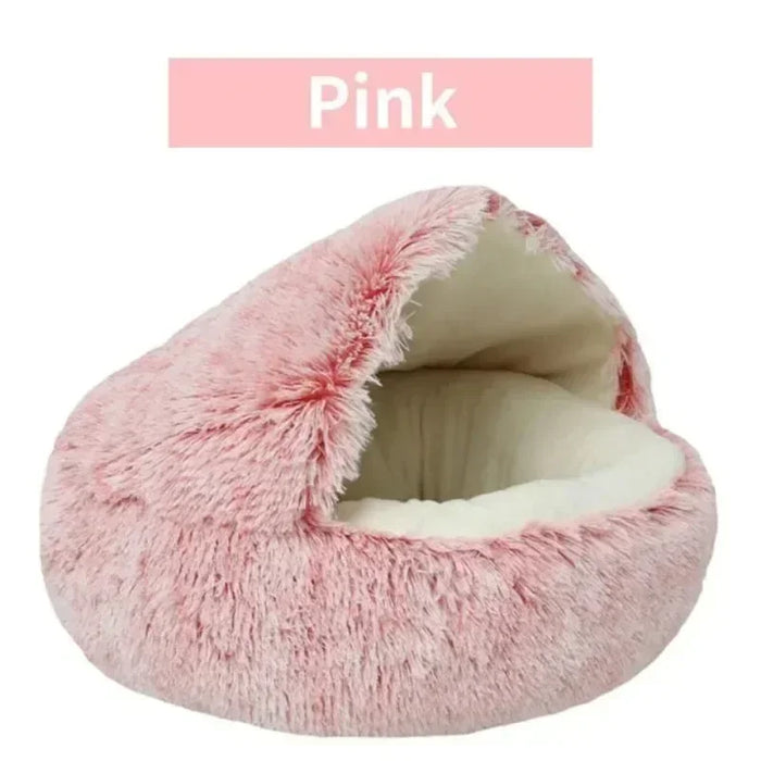 Semi Enclosed Pet Sleep Bags Long Round Cat Cushion Soft Plush 2 In 1 Warms Cats Beds Simple Comfort Warm Puppy Sleeping Nest
