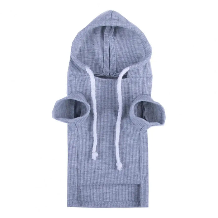 Cute Hamster Guinea Clothes Ferret Hoodie Solid Color Drawstring Hooded Sweatshirt Thick Fleece Foreleg Elastic Pet Hoodie