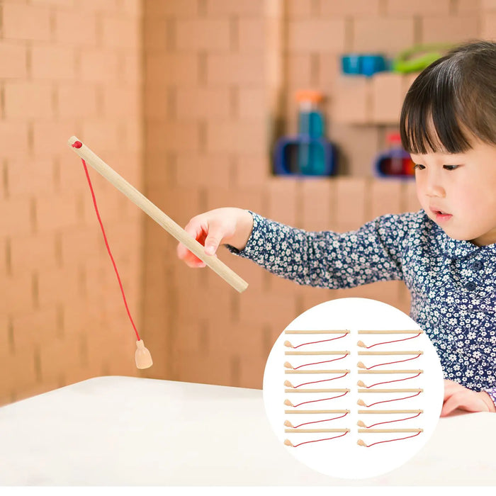 Fishing Toys Play Rod Game Toys For Children'S Educational Brain Game Wooden Fishing Rod Toy Magnetic Fishing Rods Magnet