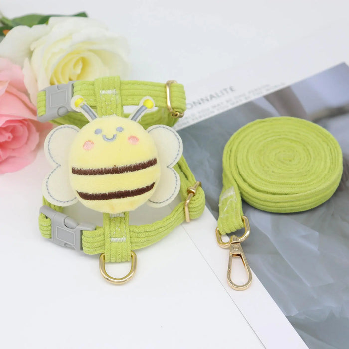 Pet harness and leash set, adjustable, comfortable and breathable, suitable for cats and small dogs