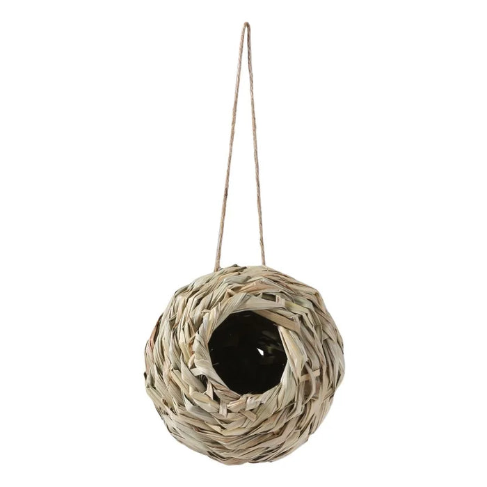 2024 New Birds Nest Bird Cage Grass Egg Cage Bird House Outdoor Decorative Weaved Hanging Parrot Nest Houses Pet Bedroom