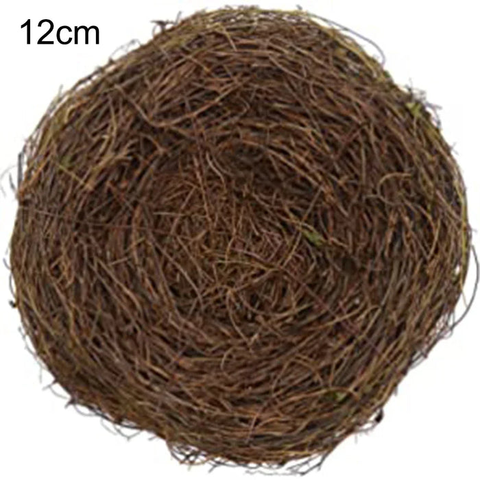 Bird Cage Round Rattan Bird Nest Easter Handmade DIY Craft Vine Simulation Bird Nest Egg Decor Props Home Garden Window Display