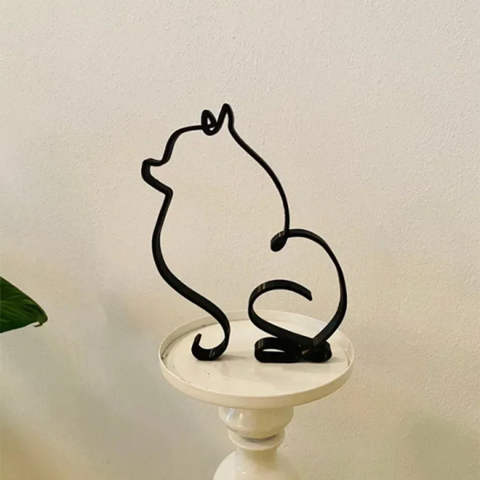 Dog Cat Minimalist Art Sculpture Decor Gift Metal Decor Modern Home Office Accessories Animal Shape Ornament Dropshipping