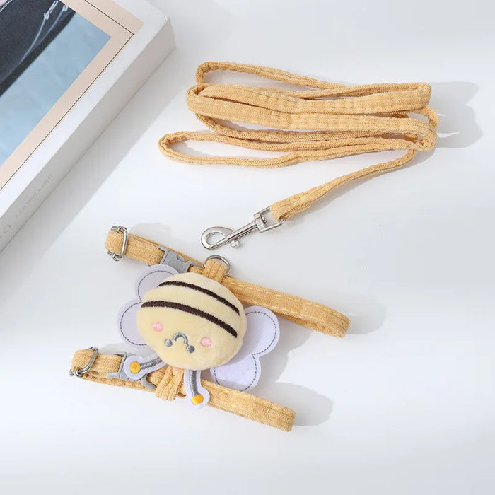 Pet harness and leash set, adjustable, comfortable and breathable, suitable for cats and small dogs