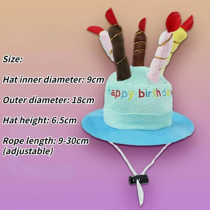 Cute Dog Birthday Toy Adorable Dog Cat Birthday Cake Hat Headwear Cap Puppy Kitten Hat Pet Gift Toys