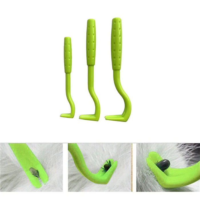 3 Pcs Tick Remover Hook Flea Remover Tweezer Tick Pull Pet Cat Dog Accessaries Ticks Removal Tools Flea Extractor Pet Supplies