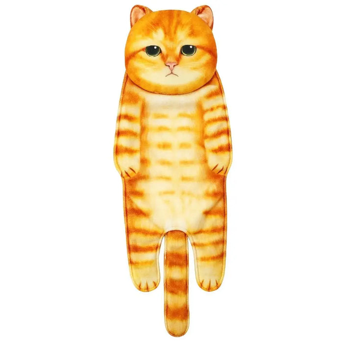 Cute Cat Hand Towel Cute Cat Decor Hanging Washcloths Funny Housewarming Face Towels For Bathroom Kitchen Cats Lovers