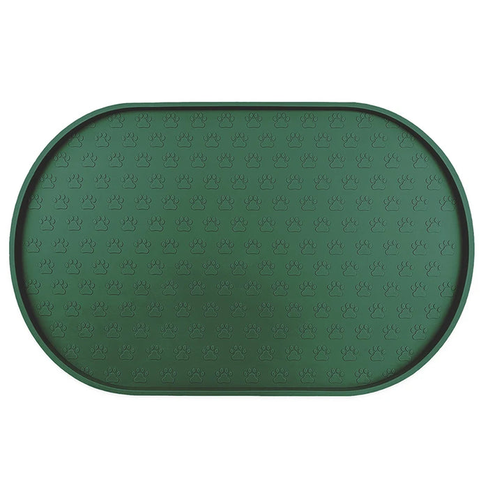 Dog Food Mat Pet Placemat Cat Bowl Pad Cats Drinking Feed Mats Easy to Clean Non-Slip Silicone Round Pet Feeding Water Supplies